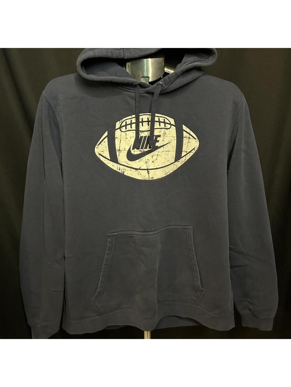 Nike Football Hoodie with white distressed football graphic